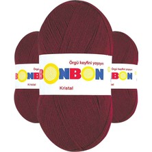 Kapamarka Kristal El Örgü Lif Ipi Bordo 98220 3 Ad.