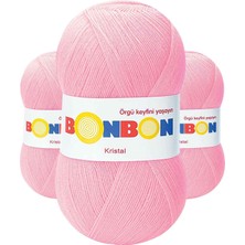 3 Adet Kristal El Örgü Lif Ipi Şeker Pembe 98588