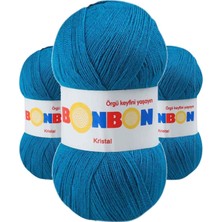 3 Adet Kristal El Örgü Lif Ipi Koyu Mavi 98685