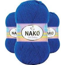 Kapamarka Elite Baby El Örgü Ipi Tüylenmeyen Bebek Yünü Saks Mavi 10346 3 Ad.