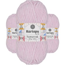 Kapamarka Yumurcak Kadife El Örgü Ipi Toz Pembe K1562 3 Ad.