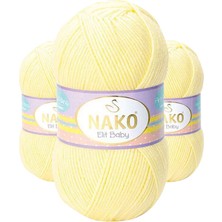 Kapamarka Elite Baby El Örgü Ipi Tüylenmeyen Bebek Yünü Limonata 3664 3 Ad.