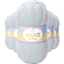 5 Adet Elite Baby El Örgü Ipi Tüylenmeyen Bebek Yünü Gümüş Gri 4672