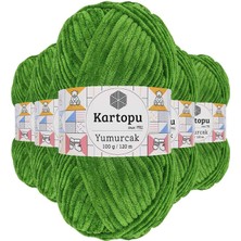 Kapamarka Kartopu Yumurcak Kadife El Örgü Ipi Yeşil K469 5 Ad.