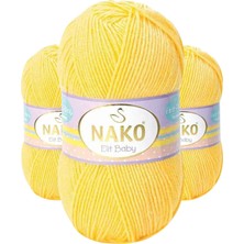 Kapamarka Elite Baby El Örgü Ipi Tüylenmeyen Bebek Yünü Sarı 2857 3 Ad.