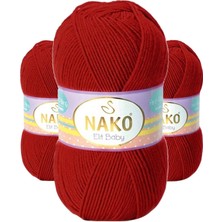 3 Adet Elite Baby El Örgü Ipi Tüylenmeyen Bebek Yünü Pul Biber 298