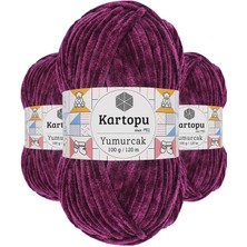 Kapamarka Yumurcak Kadife El Örgü Ipi Mürdüm K726 3 Ad.