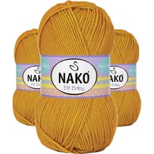 Kapamarka Elite Baby El Örgü Ipi Tüylenmeyen Bebek Yünü Parlak Gold Renk 1636 3 Ad.