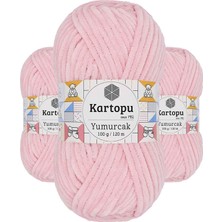 Kapamarka Yumurcak Kadife El Örgü Ipi Bebe Pembe K768 3 Ad.