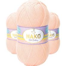 Kapamarka Elite Baby El Örgü Ipi Tüylenmeyen Bebek Yünü Soft Şeftali 3701 3 Ad.