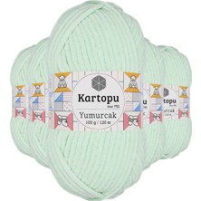 Kartopu 5 Adet Yumurcak Kadife El Örgü Ipi Su Yeşili K560