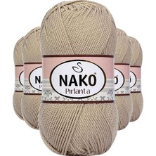 5 Adet Pırlanta Amigurumi El Örgü Ipi Yünü Bej 6742