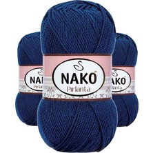 3 Adet Pırlanta Amigurumi El Örgü Ipi Yünü Lacivert 4253