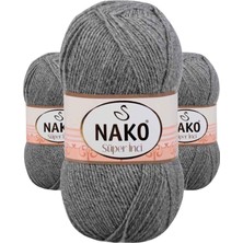 Kapamarka Süper Inci El Örgü Ipi Gri Melanj 194 3 Ad. 100 Gr