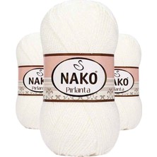 3 Adet Pırlanta Amigurumi El Örgü Ipi Yünü Beyaz 208