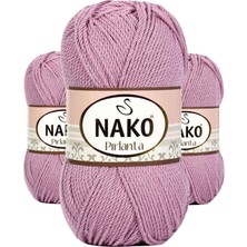 3 Adet Pırlanta Amigurumi El Örgü Ipi Yünü Gül Kurusu 6732
