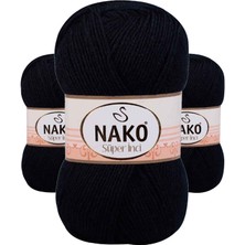 3 Adet Süper Inci El Örgü Ipi 100 gr Lacivert 3088