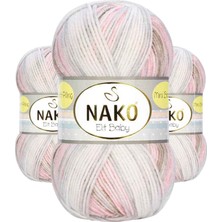 Kapamarka Mini Batik Bebe El Örgü Ipi Kahveli Pembe 32463 3 Ad.