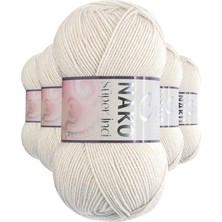 5 Adet Süper Inci El Örgü Ipi 100 gr Koyu Krem 6383