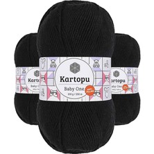 Kapamarka Baby One Tüylenmeyen El Örgü Ipi Yünü Siyah K940 3 Ad.