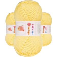 3 Adet Baby One Tüylenmeyen El Örgü Ipi Yünü Açık Sarı K331