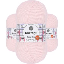 3 Adet Baby One Tüylenmeyen El Örgü Ipi Yünü Bebe Pembe K255