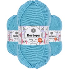 Kapamarka Baby One Tüylenmeyen El Örgü Ipi Yünü Turkuaz K576 3 Ad.