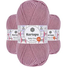 3 Adet Baby One Tüylenmeyen El Örgü Ipi Yünü Gül Kurusu K1763