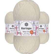 Kapamarka Baby One Tüylenmeyen El Örgü Ipi Yünü Kırık Beyaz K019 3 Ad.