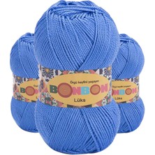 3 Adet Lüks Patik Ipi Yünü Denim Mavi 98339