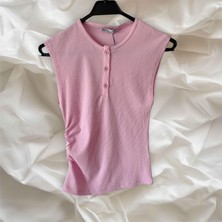 Karol Yanı Drape Basic Sıfır Kollu Body