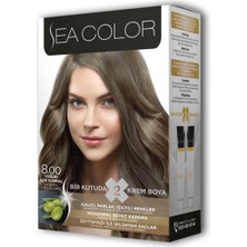 Sea Color Kapamarka Seacolorserisi 2 Tüp Krem Saç Boyası Seti Yoğun Açık Kumral No:8.00