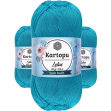 3 Adet Lotus Bikini Büstiyer Bluz Örgü Ipi  K512 Turkuaz