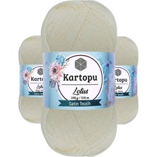 3 Adet Lotus Bikini Büstiyer Bluz Örgü Ipi  K019 Ekru