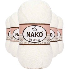 5 Adet Pırlanta Amigurumi El Örgü Ipi Yünü Beyaz 208