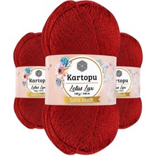 Kapamarka Lotus Lux Bikini Büstiyer Bluz Simli Örgü Ipi K165 Kırmızı 3 Ad.