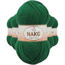 5 Adet Süper Inci El Örgü Ipi 100 gr Yeşil 10026