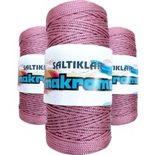 3 Adet Polyester Makrome Ipi 350 Gül 100 gr