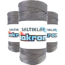 3 Adet Polyester Makrome Ipi 423 Gri 100 gr