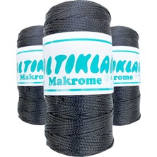 3 Adet Polyester Makrome Ipi 68 Füme Gri 100 gr