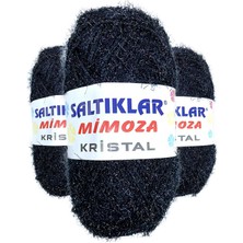 3 Adet Mimoza Kristal Işıltılı Şal Patik Yelek Ipi Siyah