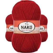 3 Adet Süper Inci El Örgü Ipi 100 gr Koyu Kırmızı 1175