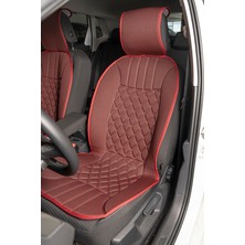 Fiat Punto Uyumlu Lüx Oto Koltuk Minderi Ön 2'li Set Elegance Kırmızı Autogoodstore