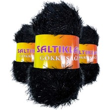 Kapamarka Gökkuşağı El Örgü Ipi Yünü Siyah 3 Ad.