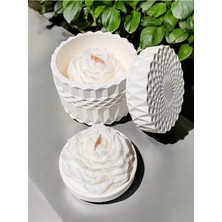 'şakayık Işığında' Set ( Kapaklı Kristal Desenli Şakayık Çiçeği Mum & Mini Sunumlukta Şakayık Mum)