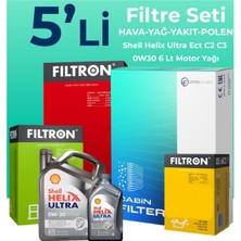 Filtron Audi Q5 40 Tdi Filtre Bakım Seti Shell Motor Yağlı (2021-2024) 5 Li