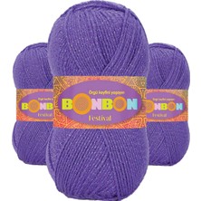 3 Adet Festival Simli Örgü Ipi Yünü Renk NO:241