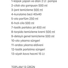 13"lü Efsane Set Araba Araç Yıkama Bakım Seti Fırsat Ürünler Oto Bakım Temizlik Seti Kovalı