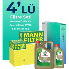 Mann Filter Jeep Compass 1.5 Hybrid Filtre Bakım Seti Castrol Motor Yağlı (2020-2024) 4 Lü