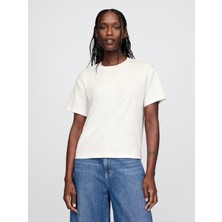 Gap Kadın Beyaz Supima® Pamuk Relaxed T-Shirt